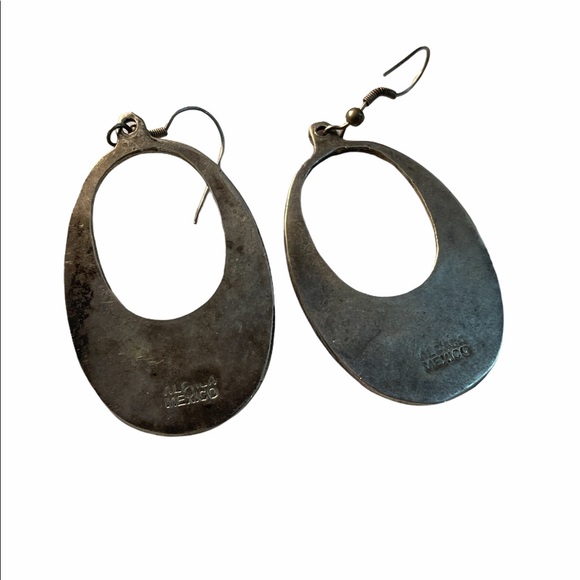 Vintage Alpaca Mexico Dangle earrings fancy design silver - Picture 4 of 4